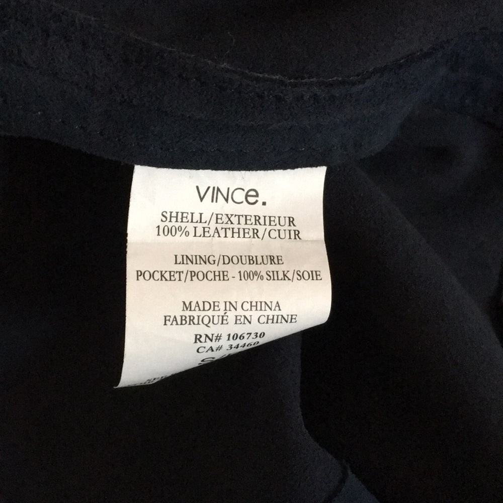 New VINCE Leather Tunic Dress in Navy - Picture 7 of 7